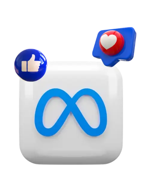 meta facebook 3d logo